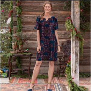 Sundance Velvet Velour Shift Dress V Neck Petite Small Silk Blend Purple Career